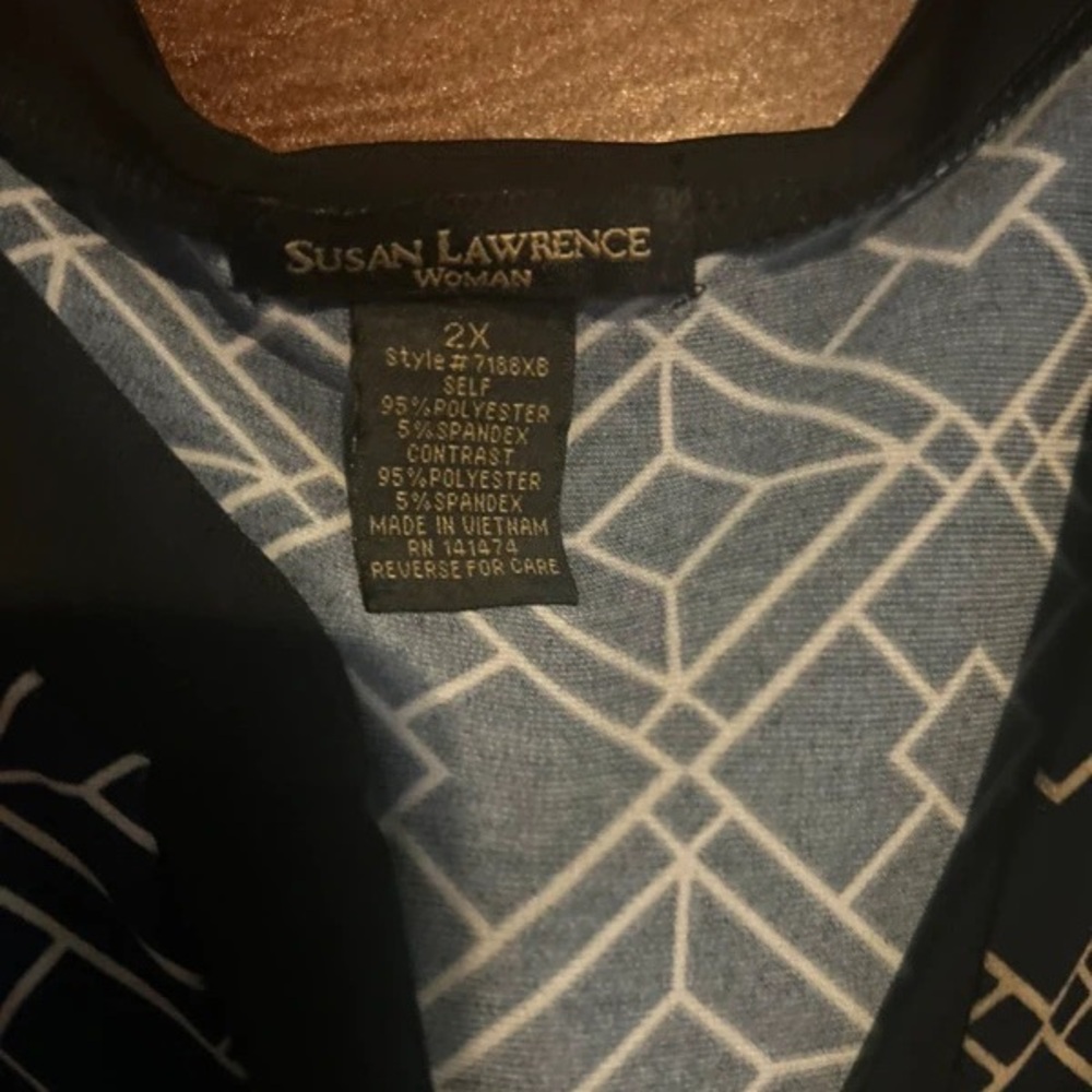 Susan Lawrence Black Maxi Dress with Cream Geometric Print - Picture 2 of 3